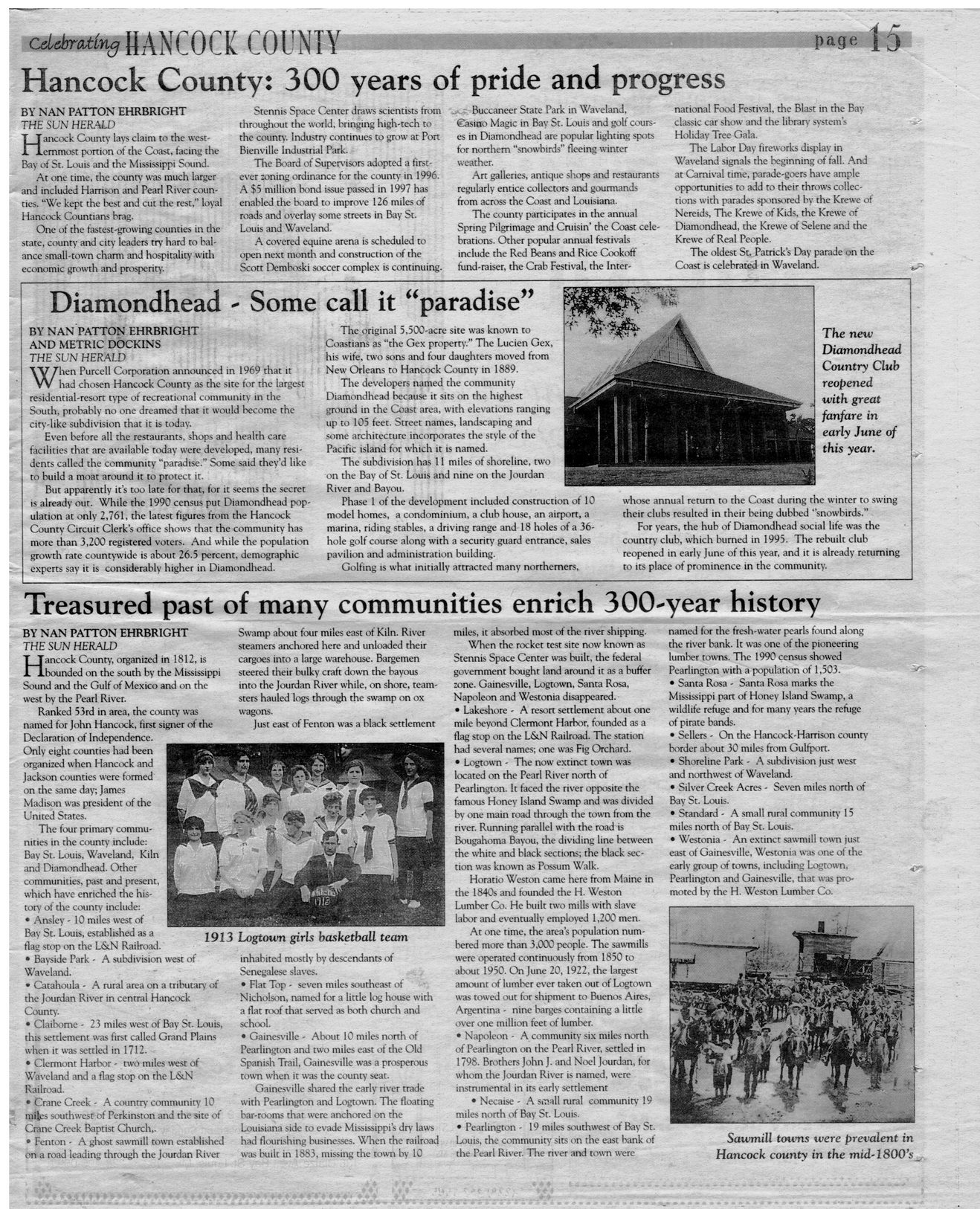 Vertical Files Hancock County History General Hancock County Celebrating 300 Years 14 